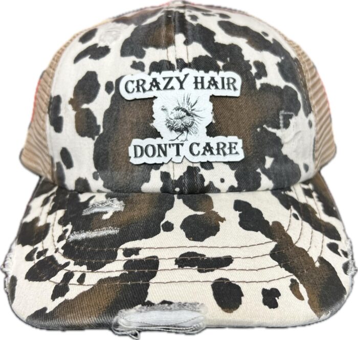 TC Crazy Hair Don't Care on Cowhide in Black or Tan